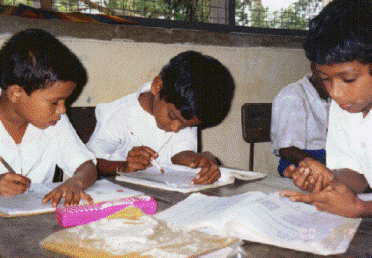 Pupils in a classroom in Sri Lanka